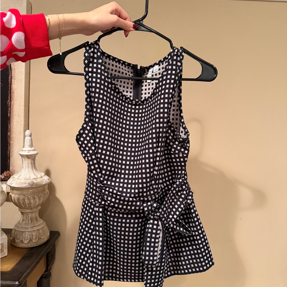 Black and White Checkered Women's Pant Set